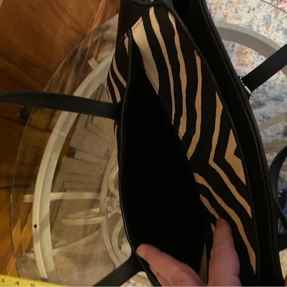 Coach Taylor Zebra Print Tote Shoulder Bag Y2K Silver Hardware - Picture 15 of 16